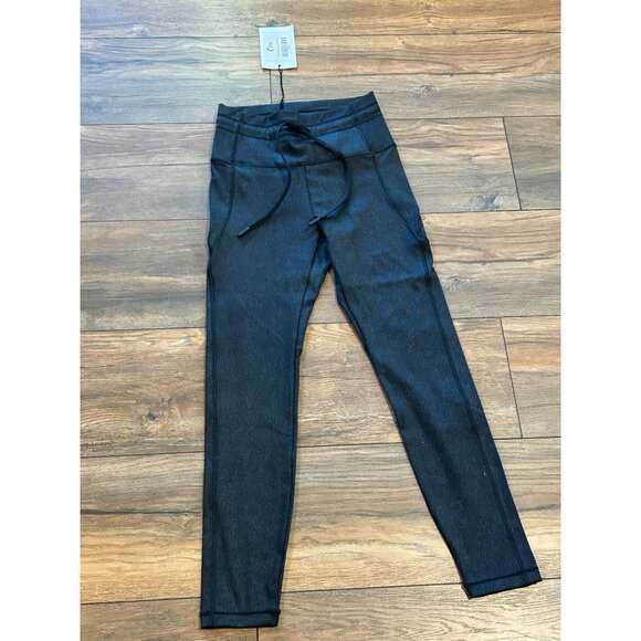 Zyia Blk Shimmer Drawstring Leggings Junior Size 0 - Picture 3 of 7